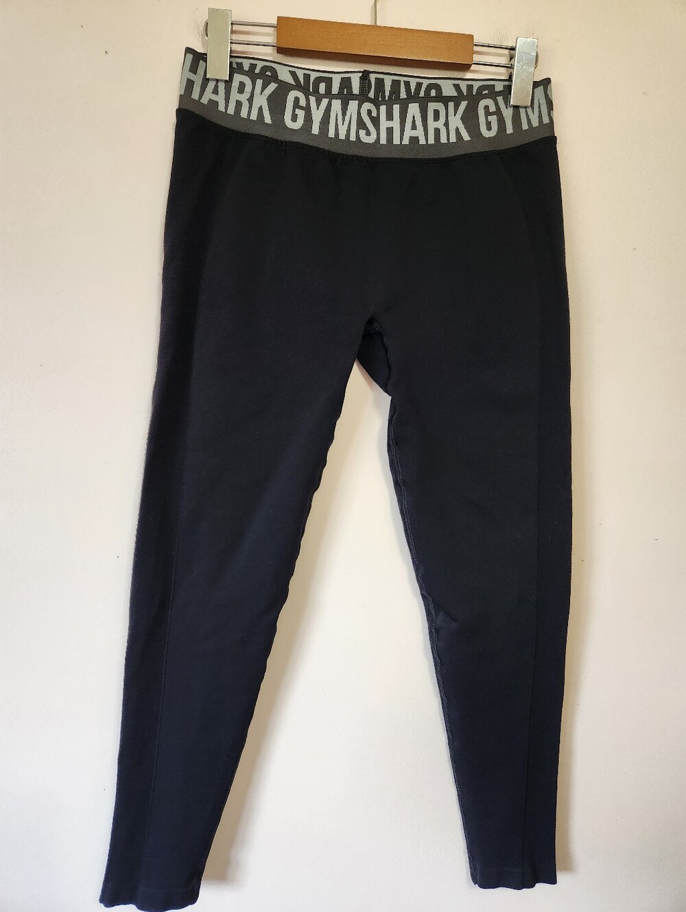 Gymshark Flex Low Rise Leggings Black Grey Seamless Contour Workout Active L